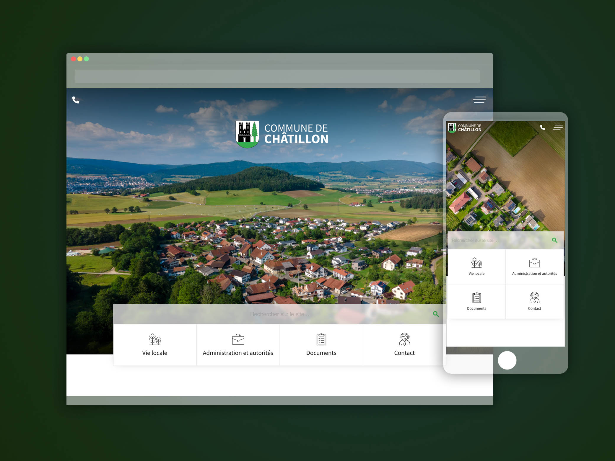 Aperçu du projet : Commune de Châtillon – Site réalisé par Step One