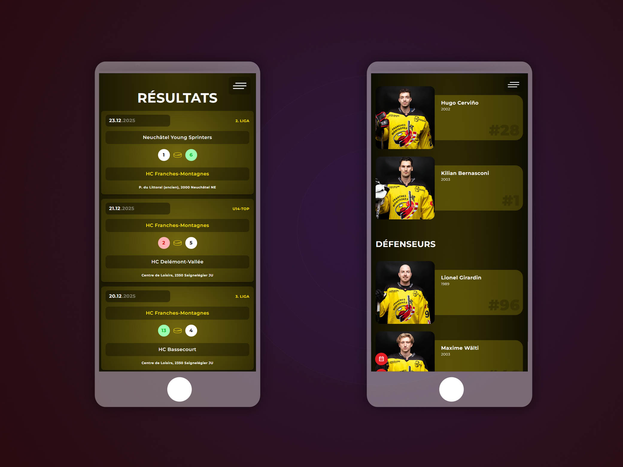 Aperçu du projet HC Franches-Montagnes – Site internet réalisé par Step One en Suisse (image 2406)