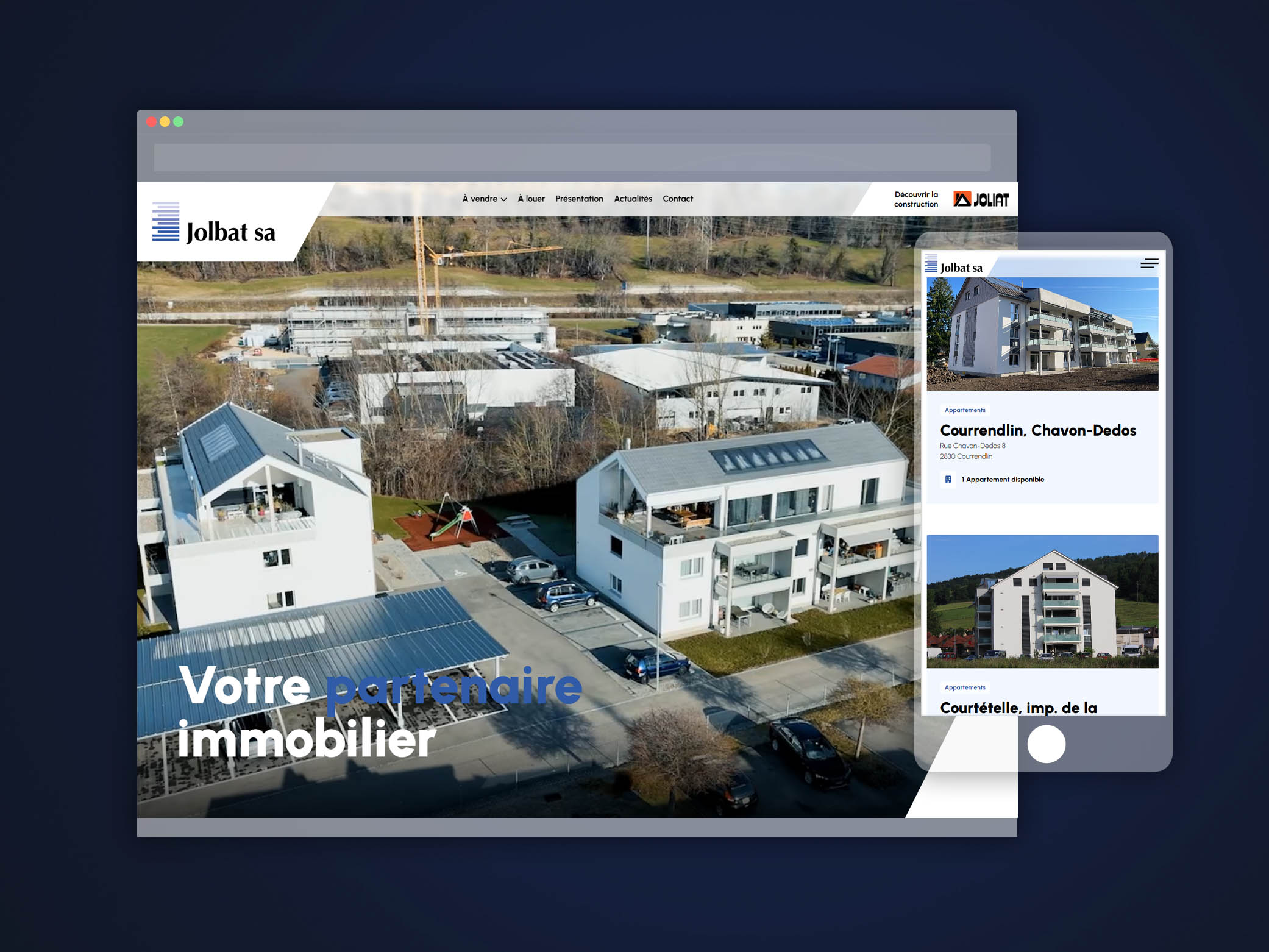 Projet Jolbat SA - site internet Suisse - par Step One