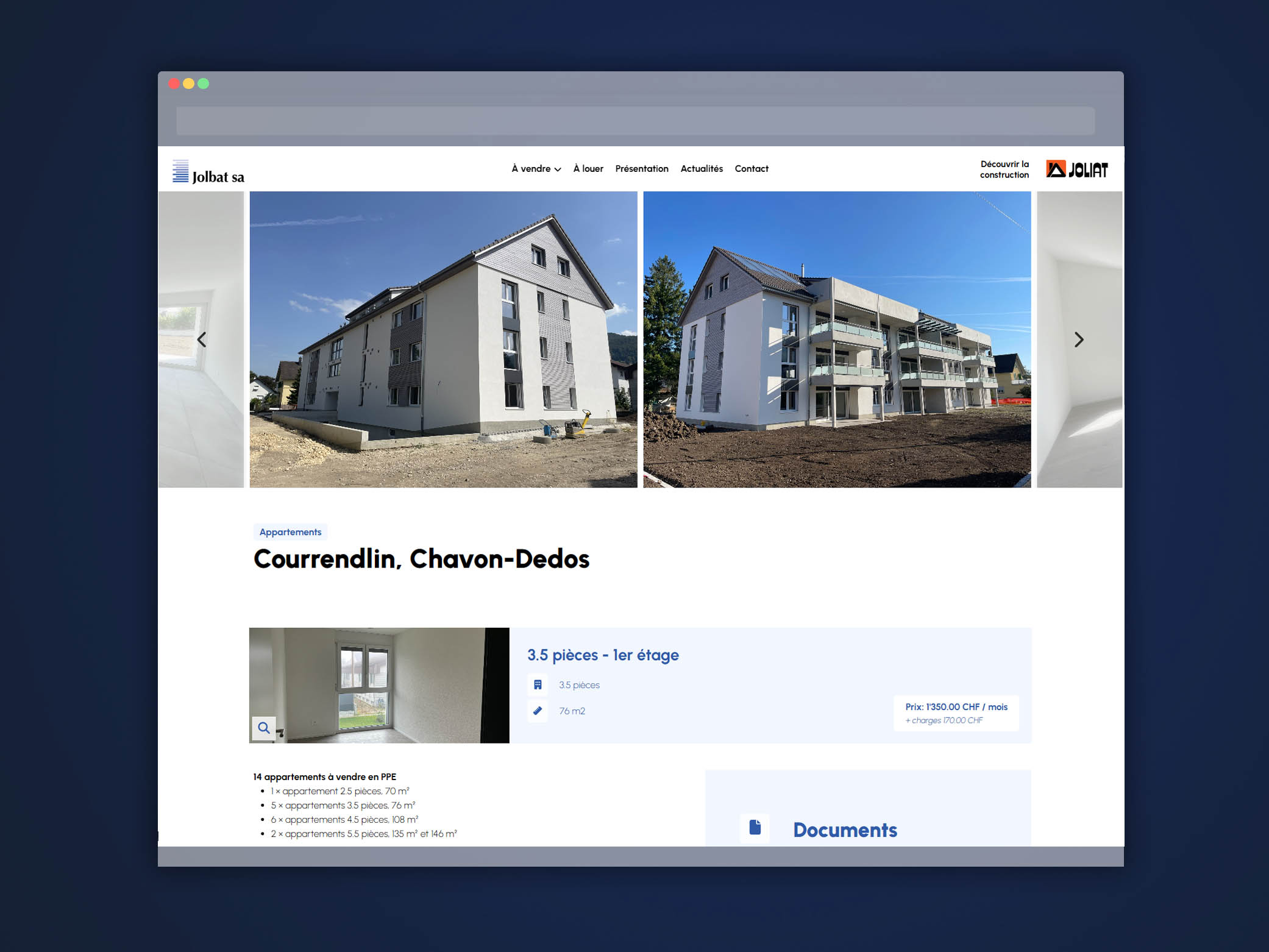 Aperçu du projet Jolbat SA – Site internet réalisé par Step One en Suisse (image 2397)