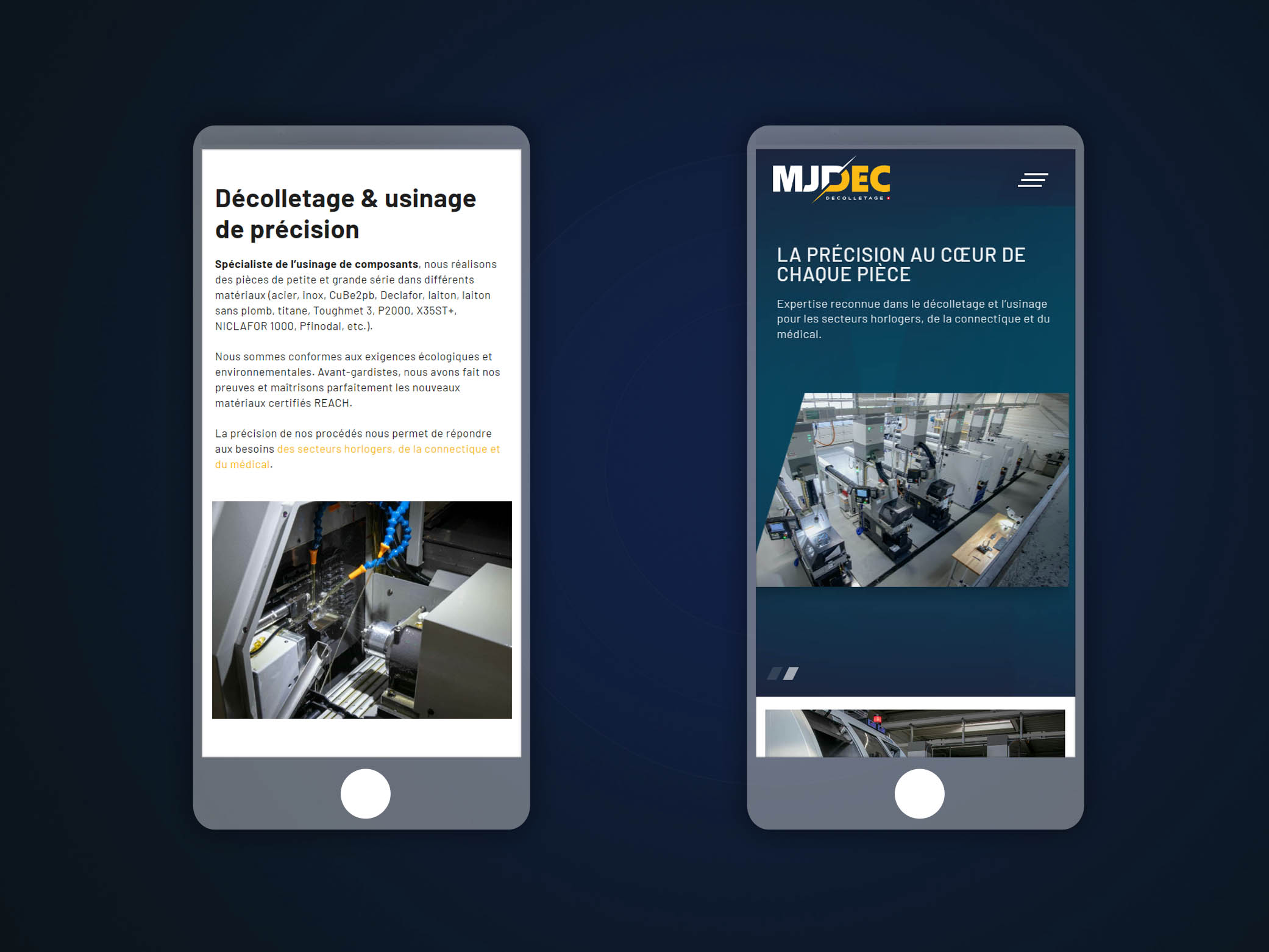 Aperçu du projet MJDec SA – Site internet réalisé par Step One en Suisse (image 2400)