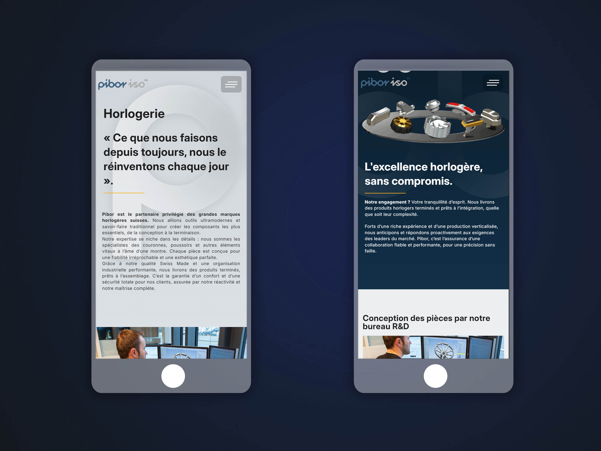 Aperçu du projet Pibor ISO SA – Site internet réalisé par Step One en Suisse (image 2409)